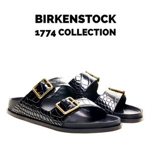 BIRKENSTOCK 1774 Collection 🆕 *HP* • Arizona Croco Sandals • Black/Gold • 35EU